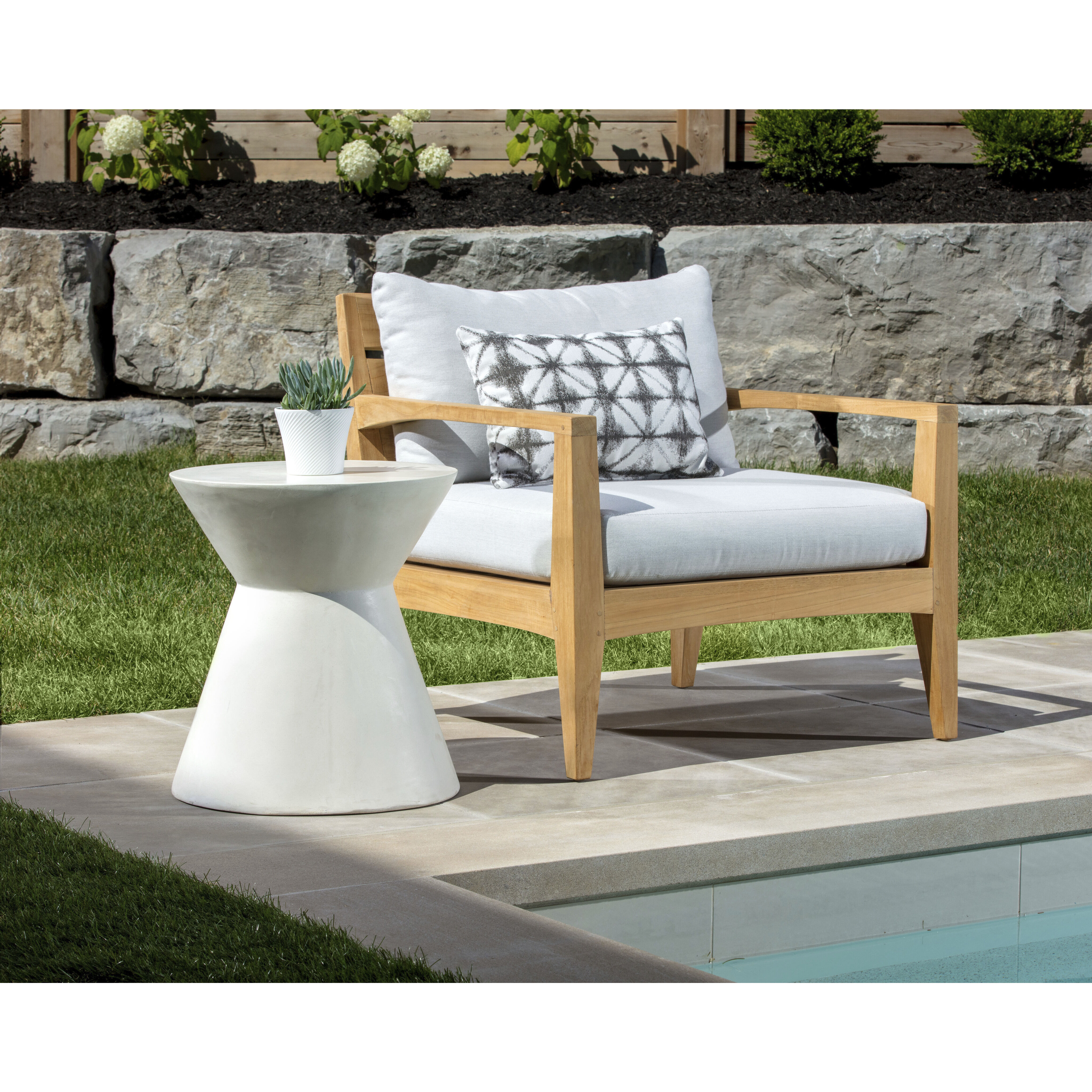 Astley 20 X 17.5 inch White Outdoor End Table